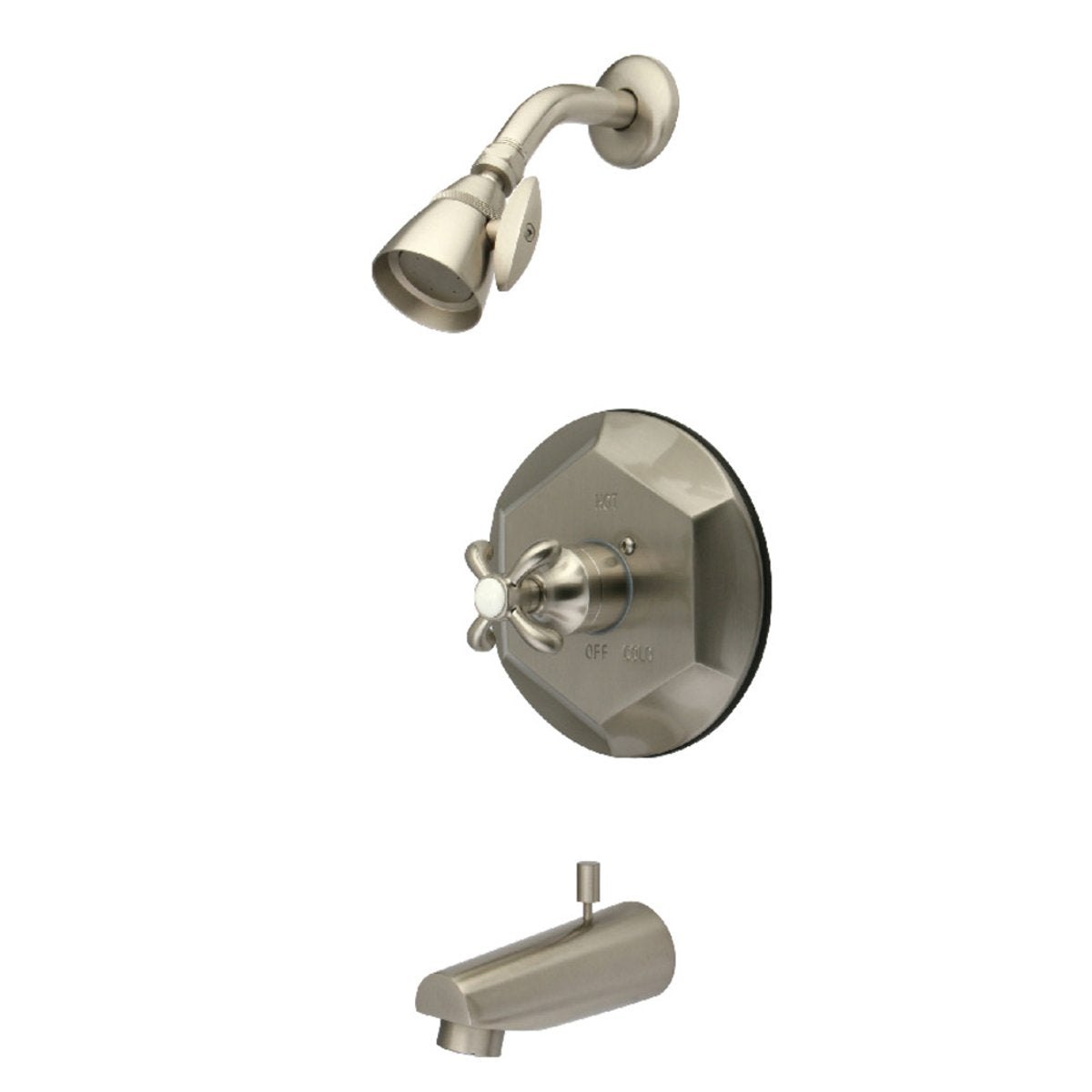 Kingston Brass KB463XTX-P Tub and Shower Faucet in Brushed Nickel