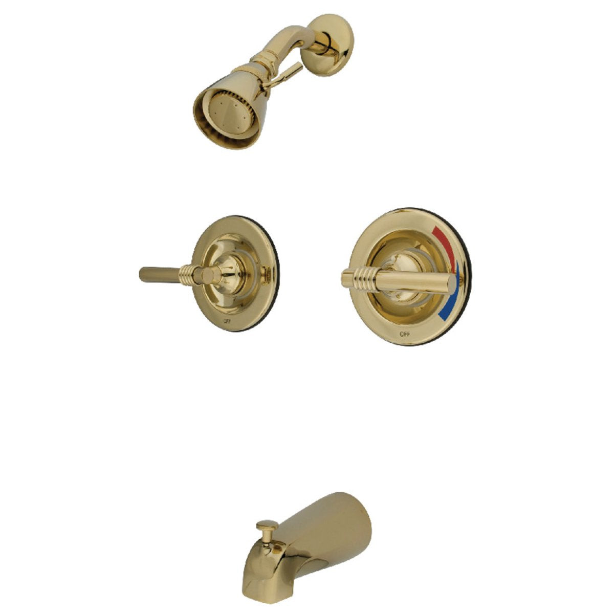 Kingston Brass Tub and Shower Faucet in Polished Brass