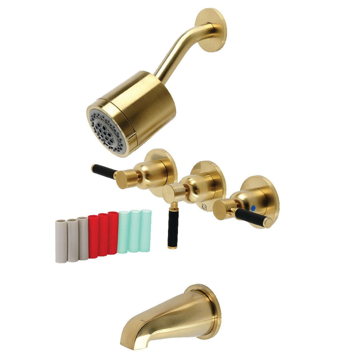 Kingston Brass Kaiser Three-Handle Tub and Shower Faucet
