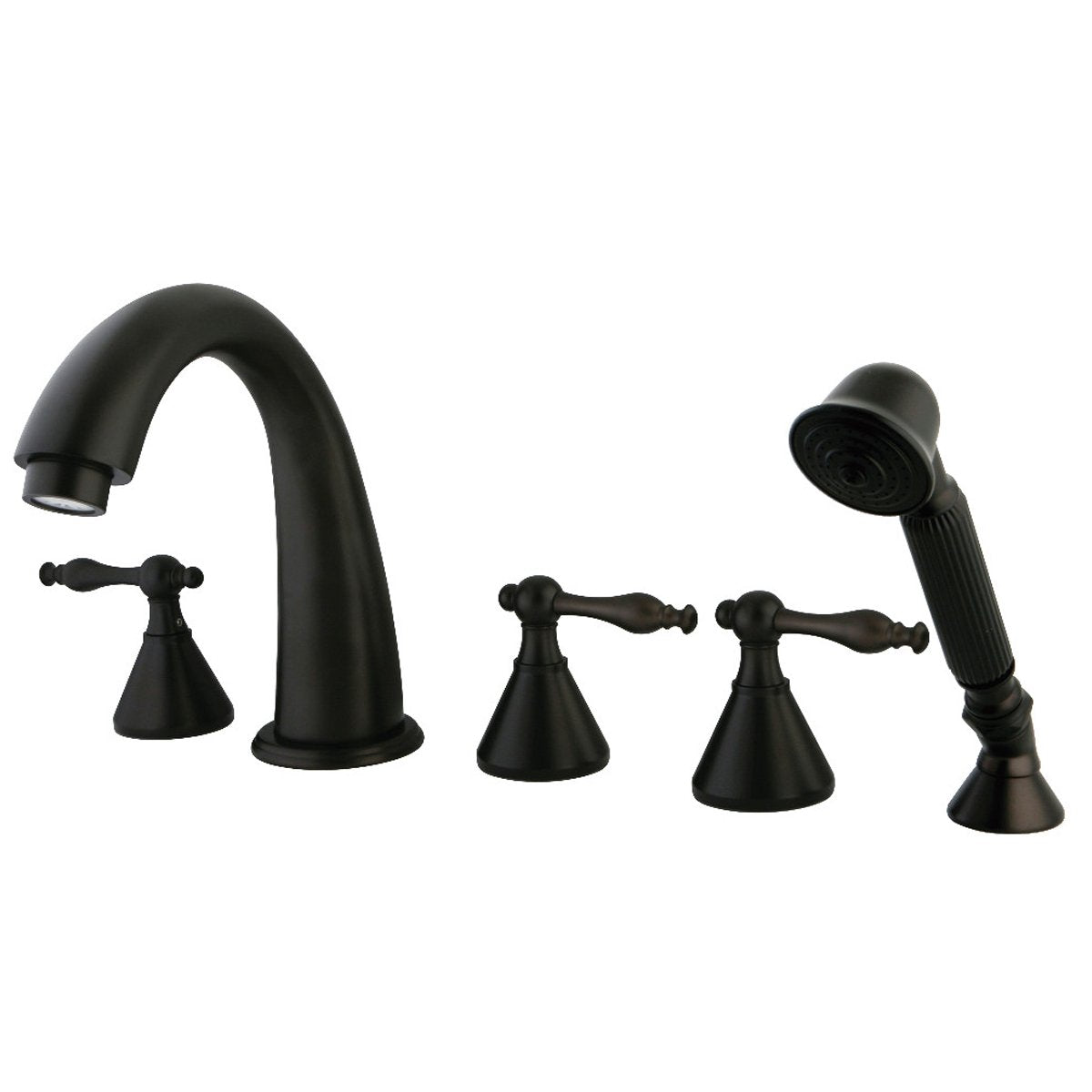 Kingston Brass Roman Lever Handles Tub Faucet with Hand Shower