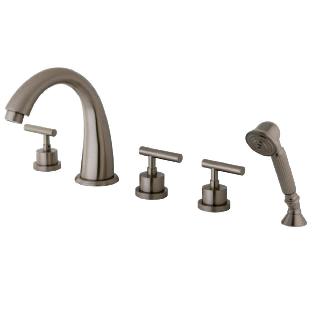 Kingston Brass KS236X5CML-P Roman Tub Faucet with Hand Shower in Brushed Nickel