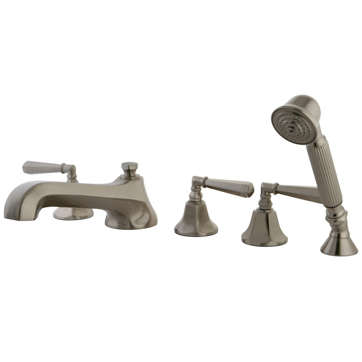 Kingston Brass KS430X5HL-P Roman Lever Handles Tub Faucet with Hand Shower