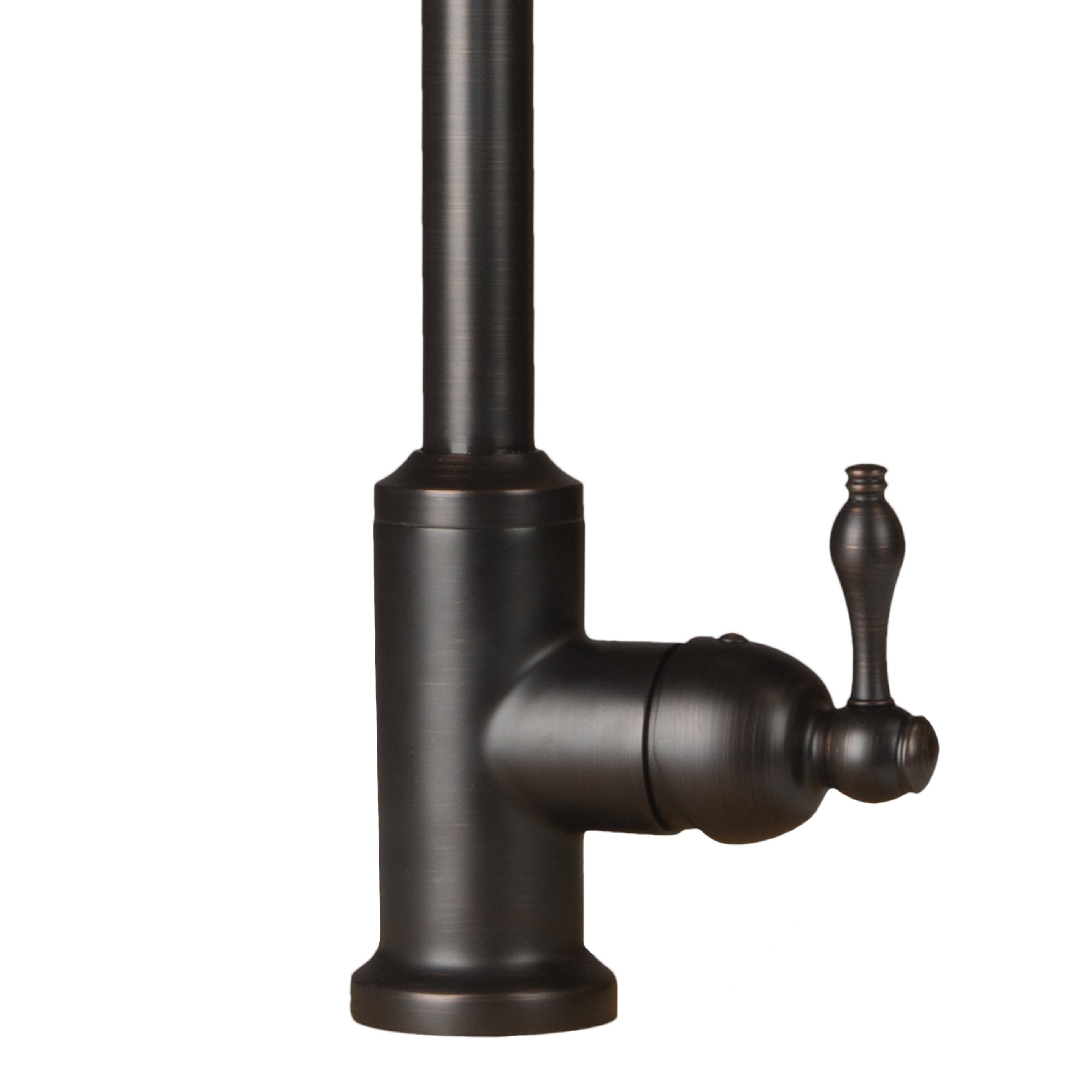 Premier Copper Products Single Handle Kitchen Faucet with Pullout Spray in Oil Rubbed Bronze-DirectSinks