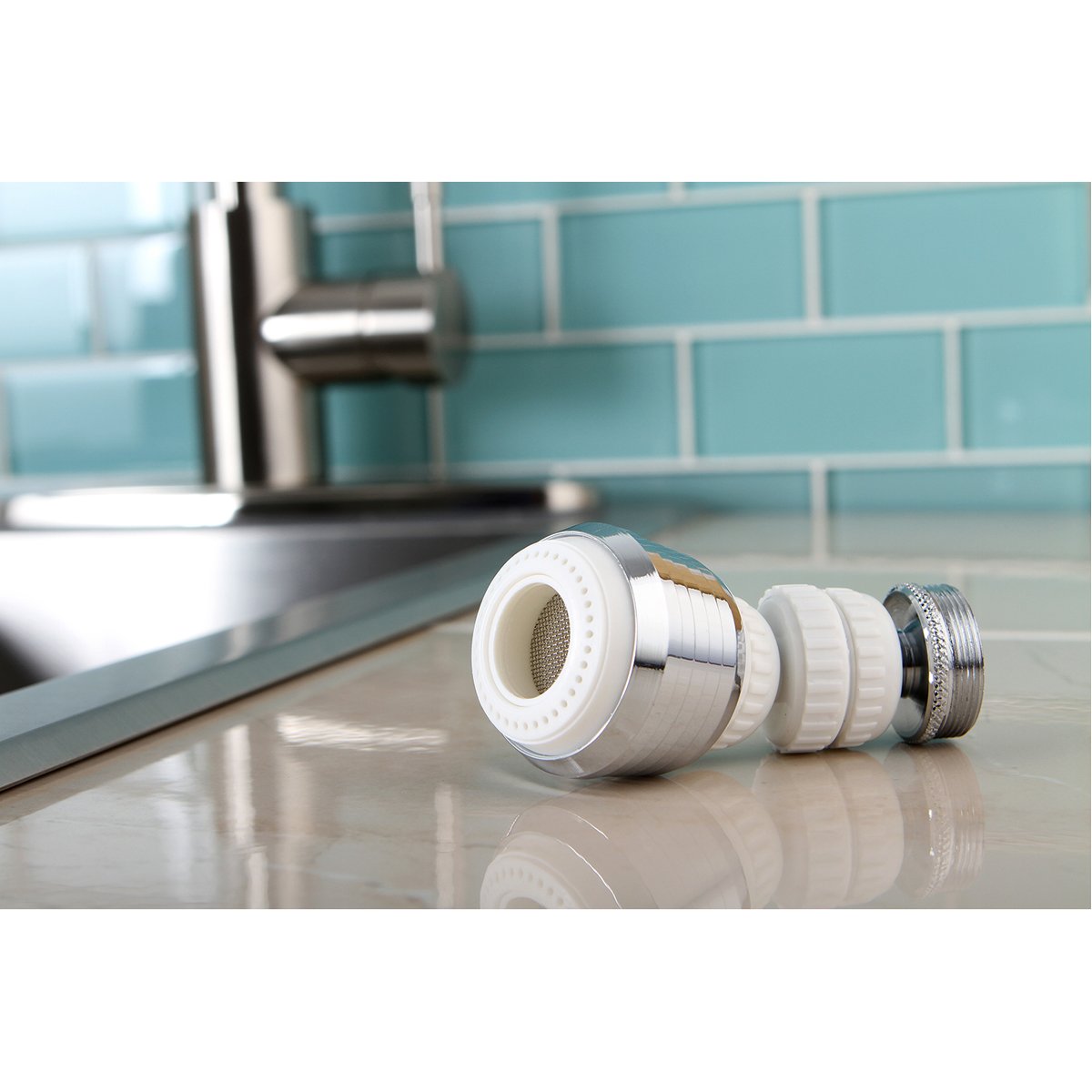 Kingston Brass Complements KA221C20 Double Swivel Kitchen Aerator with Brass Ball Joint in Chrome-Kitchen Accessories-Free Shipping-Directsinks.