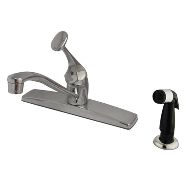 Kingston Brass Columbia Single Handle 8" Kitchen Faucet with Side Sprayer-Kitchen Faucets-Free Shipping-Directsinks.