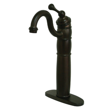 Kingston Brass Heritage Single Handle Vessel Sink Faucet with Optional Cover Plate in Oil Rubbed Bronze-Bathroom Faucets-Free Shipping-Directsinks.