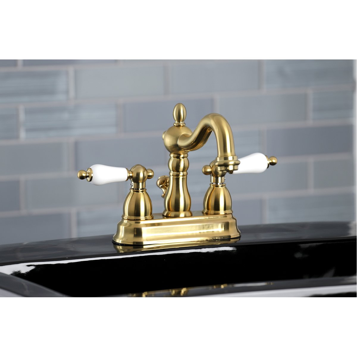 Kingston Brass Heritage 3-Hole 4-Inch Centerset Bathroom Faucet