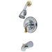 Kingston Brass Magellan Single Handle Tub and Shower Faucet in Polished Chrome and Polished Brass-Shower Faucets-Free Shipping-Directsinks.
