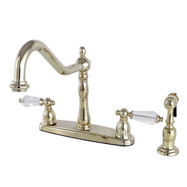 Kingston Brass 8" Centerset Kitchen Faucet with Matching Brass Sprayer-Kitchen Faucets-Free Shipping-Directsinks.