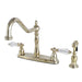 Kingston Brass 8" Centerset Kitchen Faucet with Matching Brass Sprayer-Kitchen Faucets-Free Shipping-Directsinks.