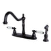 Kingston Brass Wilshire 8" Centerset Kitchen Faucet with Brass Sprayer-Kitchen faucets-Free Shipping-Directsinks.