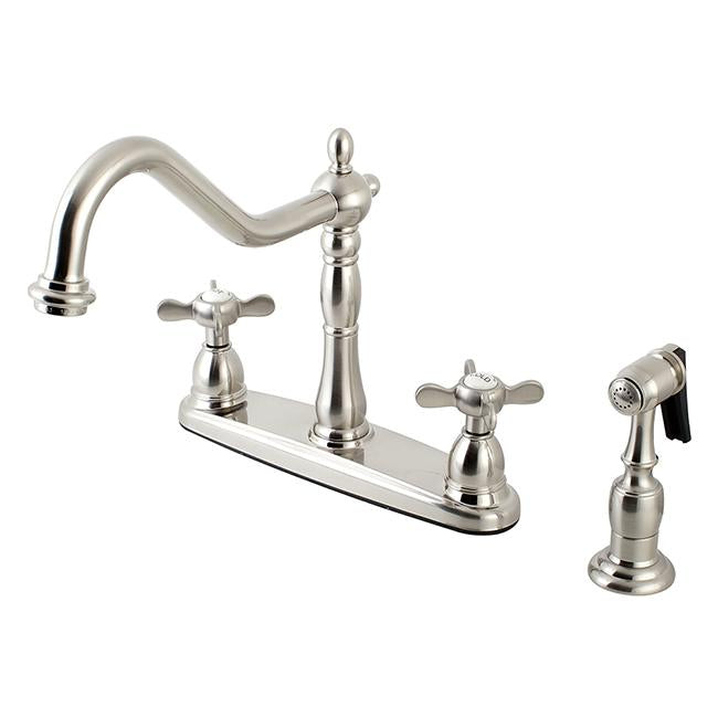 Kingston Brass Essex 8" Centerset Kitchen Faucet with Brass Sprayer-Kitchen faucets-Free Shipping-Directsinks.