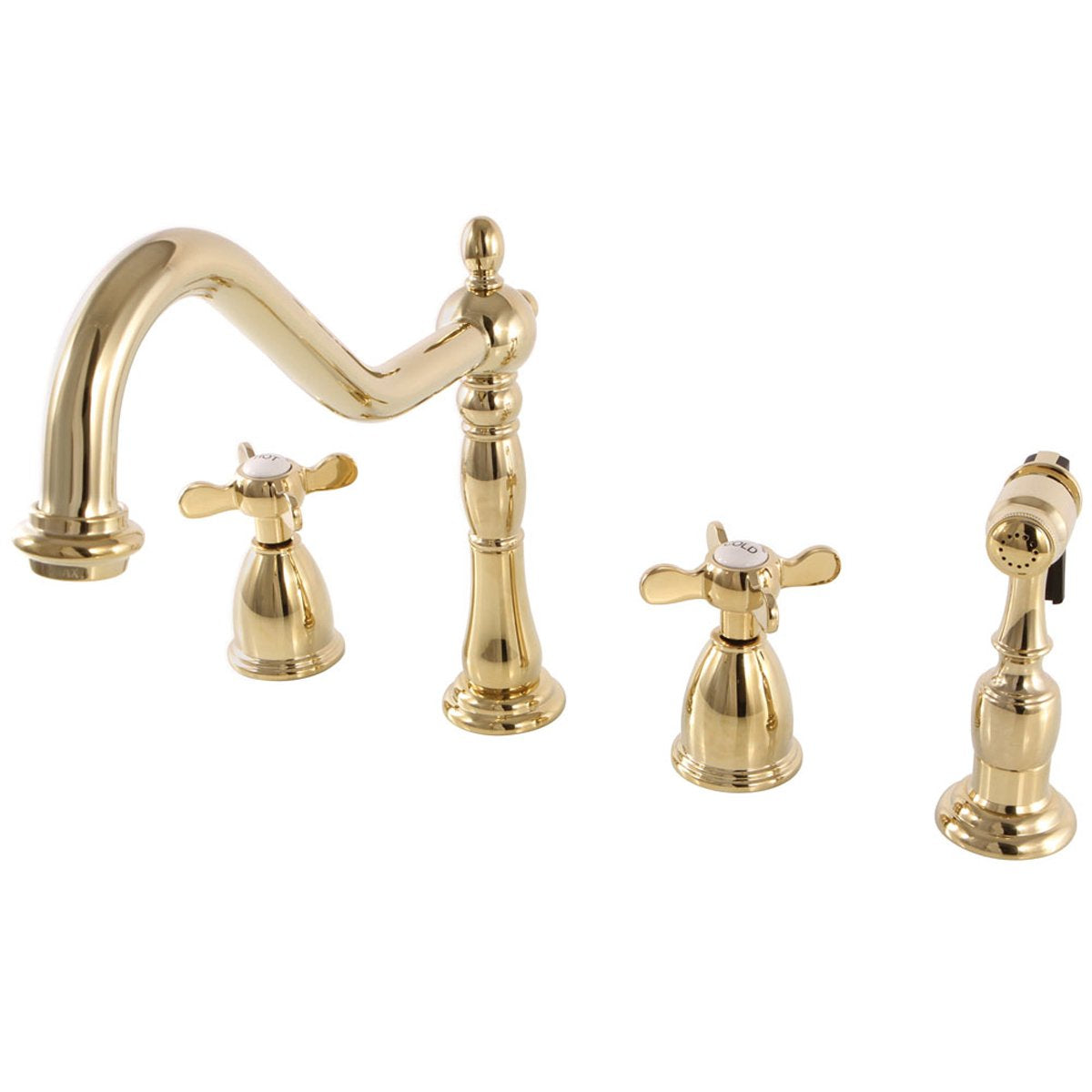 Kingston Brass Essex 8" to 16" Widespread Kitchen Faucet with Brass Sprayer-Kitchen Faucets-Free Shipping-Directsinks.