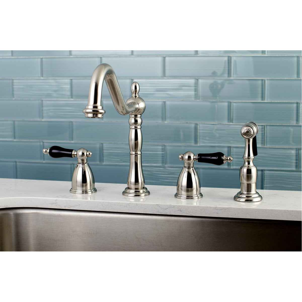 Kingston Brass Duchess Deck Mount Widespread 4-Hole Kitchen Faucet