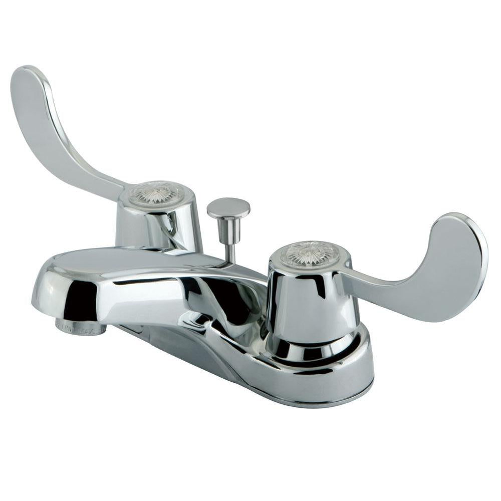 Kingston Brass Vista Handle 4" Centerset Lavatory Faucet with Retail Pop-up-Bathroom Faucets-Free Shipping-Directsinks.