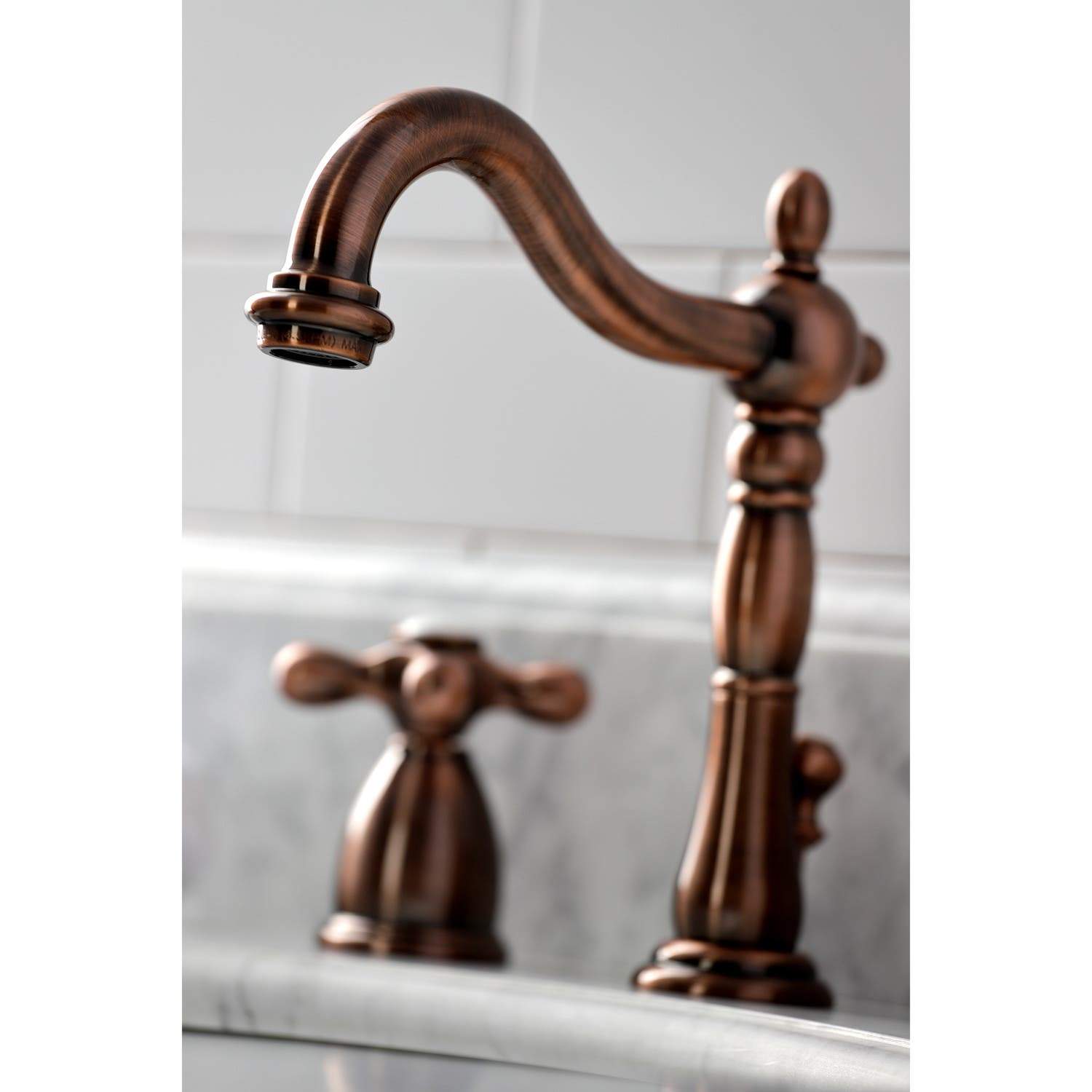 Kingston Brass KB197AXAC 8 in. Widespread Bathroom Faucet, Antique Copper