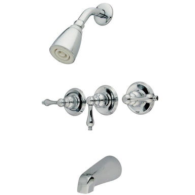Kingston Brass Magellan Three Handle Tub and Shower Faucet-Shower Faucets-Free Shipping-Directsinks.