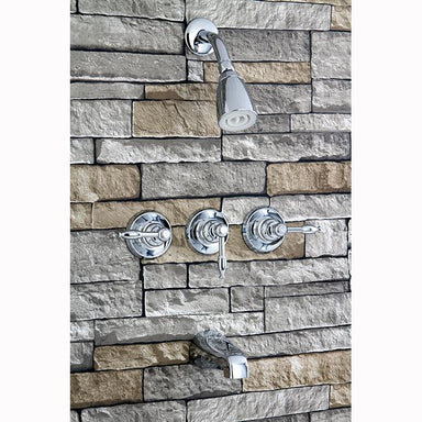 Kingston Brass Magellan Three Handle Tub and Shower Faucet in Polished Chrome-Shower Faucets-Free Shipping-Directsinks.
