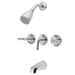 Kingston Brass Magellan Solid Brass Three Handle Tub and Shower Faucet-Shower Faucets-Free Shipping-Directsinks.