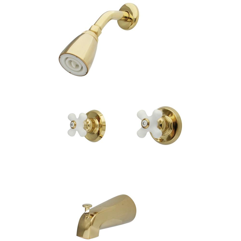 Kingston Brass Magellan Solid Brass Two Handle Tub and Shower Faucet-Shower Faucets-Free Shipping-Directsinks.