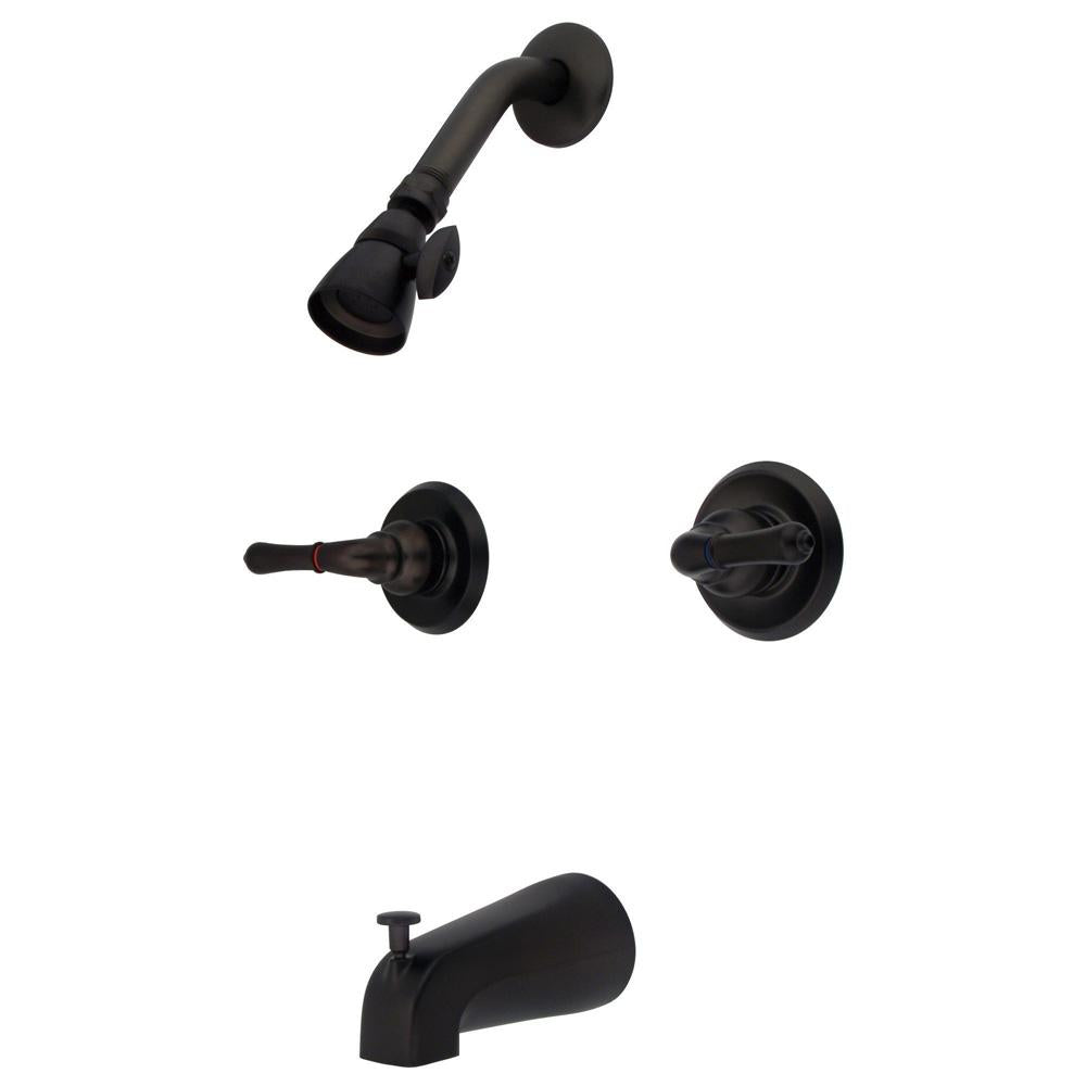 Kingston Brass Magellan Two Handle Oil Rubbed Bronze Tub and Shower Faucet-Shower Faucets-Free Shipping-Directsinks.