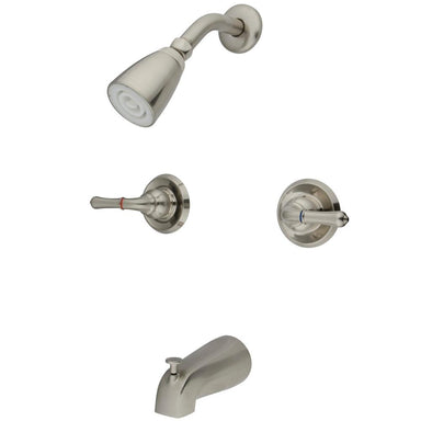 Kingston Brass Magellan Two Handle Satin Nickel Tub and Shower Faucet-Shower Faucets-Free Shipping-Directsinks.