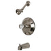 Kingston Brass Celebrity Tub and Shower Faucet with Octagonal Crystal Knob-Shower Faucets-Free Shipping-Directsinks.