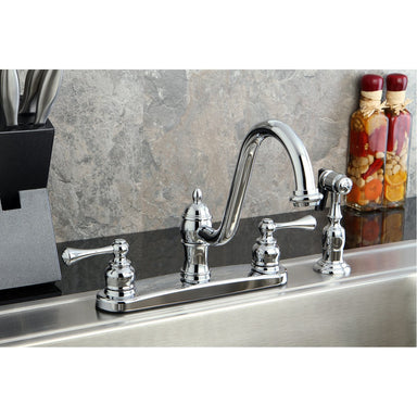 Kingston Brass 8" Centerset Kitchen Faucet with Side Sprayer-DirectSinks