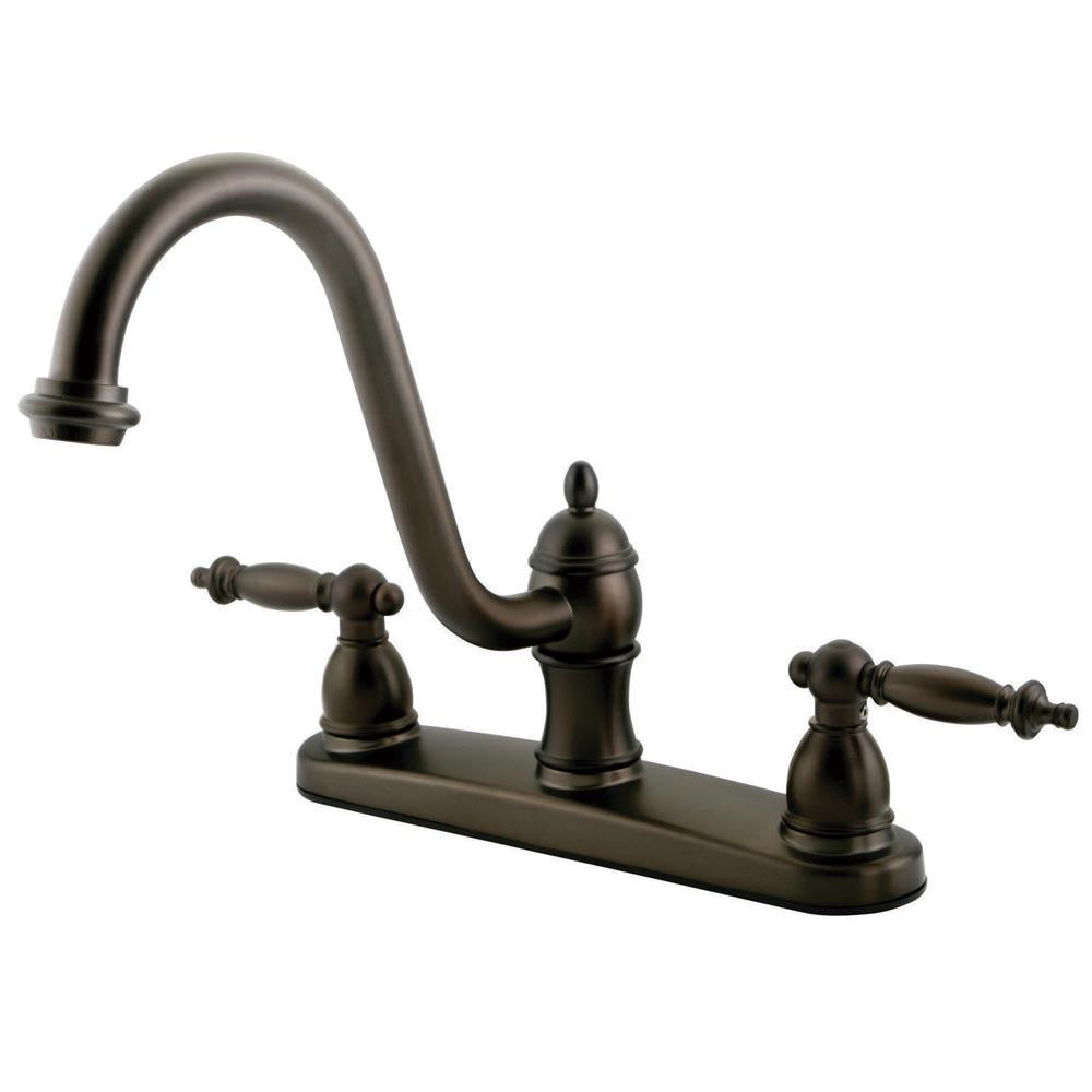 Kingston Brass Templeton Double Handle 8" Centerset Kitchen Faucet without Sprayer-Kitchen Faucets-Free Shipping-Directsinks.