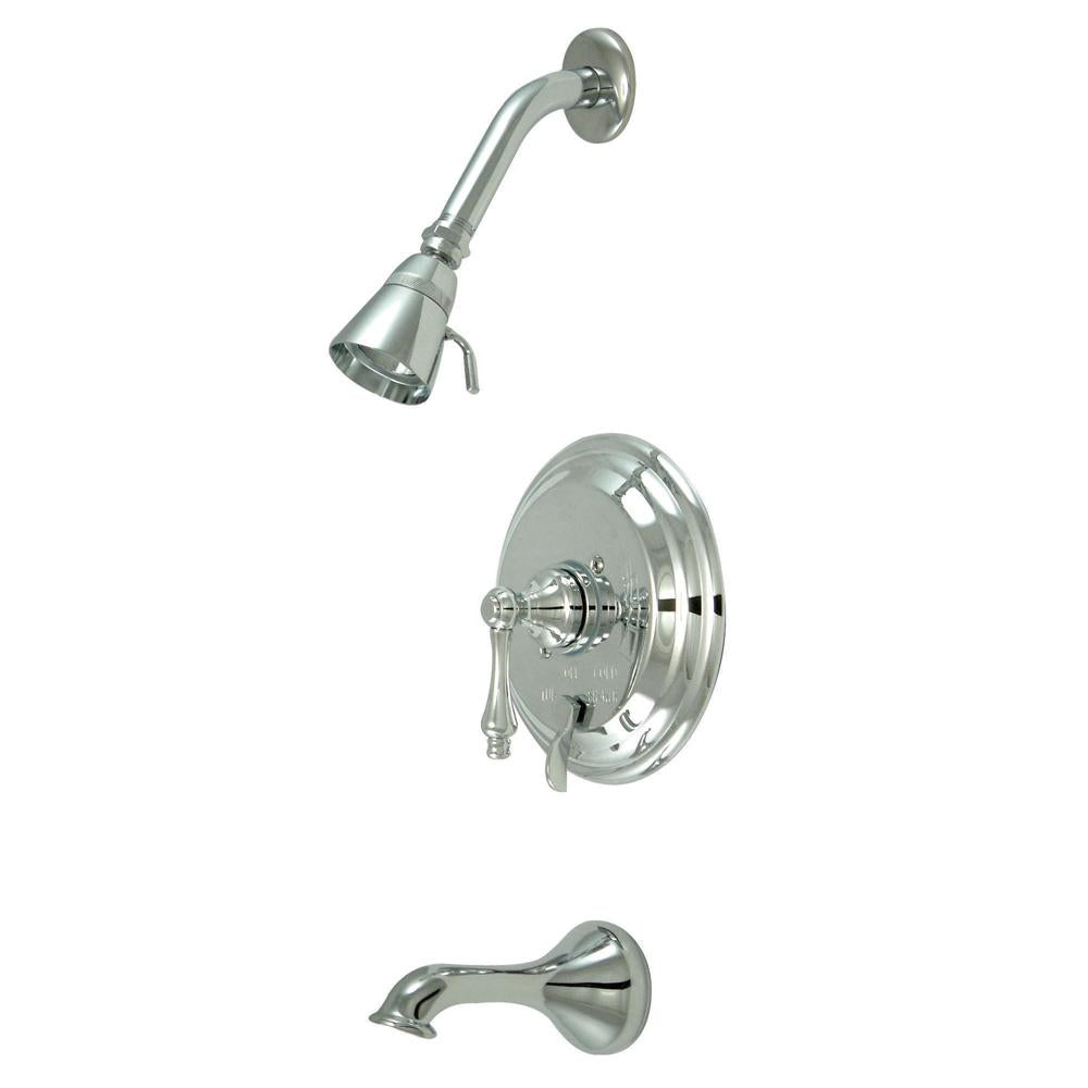Kingston Brass Restoration Single Handle Tub and Shower Faucet in Polished Chrome-Shower Faucets-Free Shipping-Directsinks.