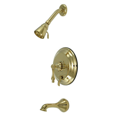 Kingston Brass Restoration Single Handle Tub and Shower Faucet in Polished Brass-Shower Faucets-Free Shipping-Directsinks.
