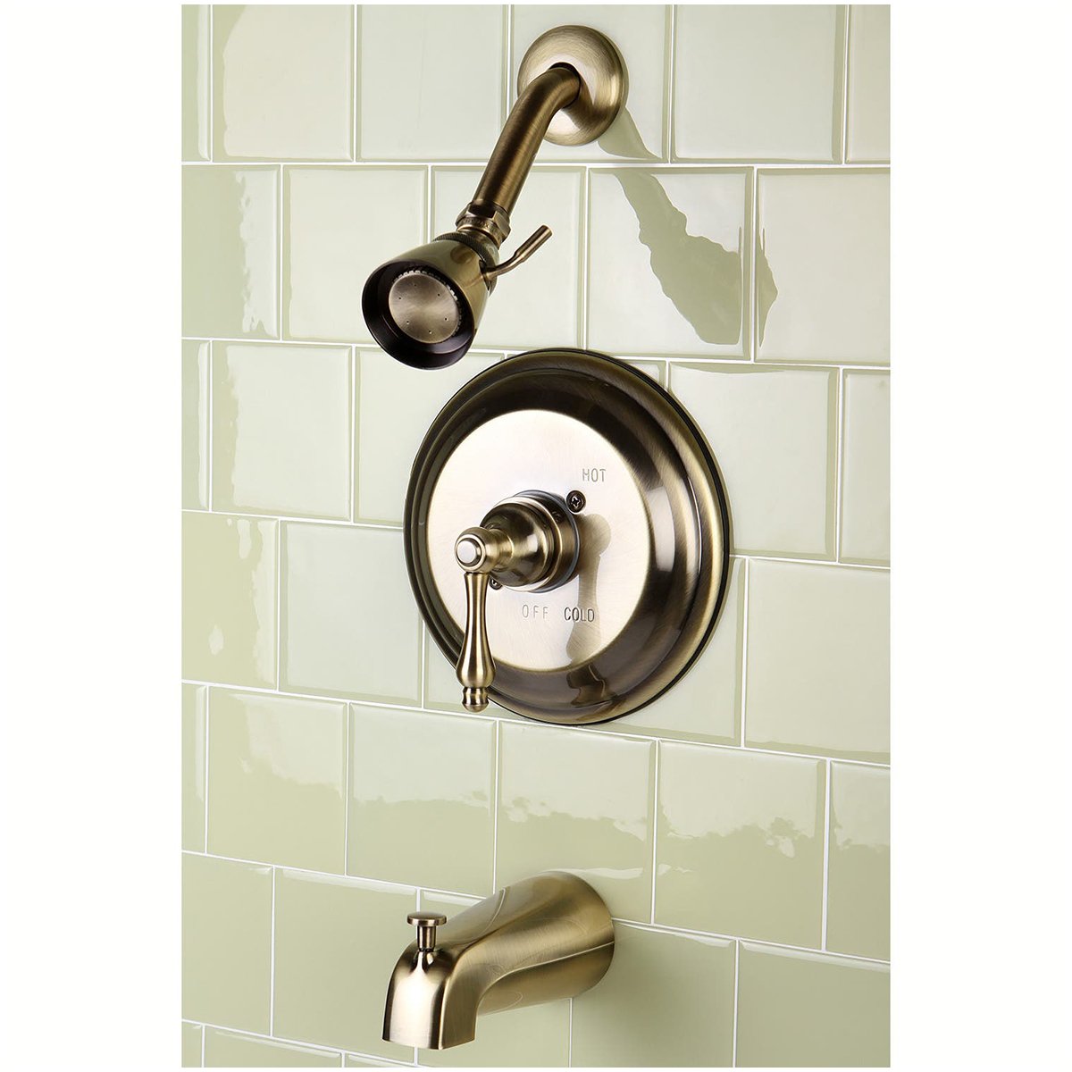 Kingston Brass Restoration Lever Handle Tub and Shower Faucet