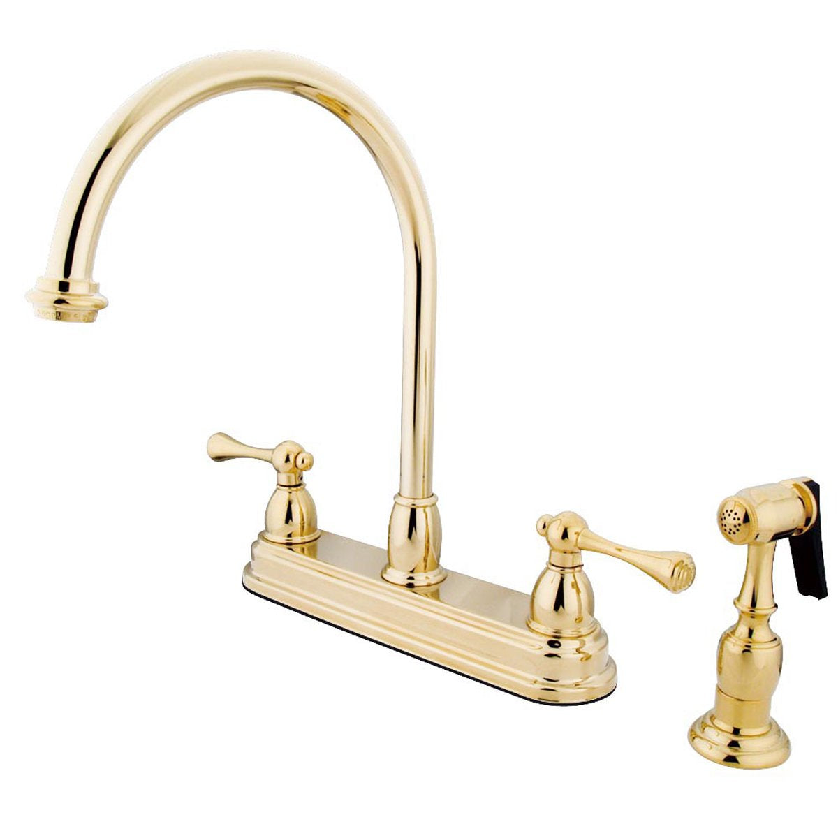 Kingston Brass Vintage Two Handle 8" Kitchen Faucet with Brass Sprayer-Kitchen Faucets-Free Shipping-Directsinks.