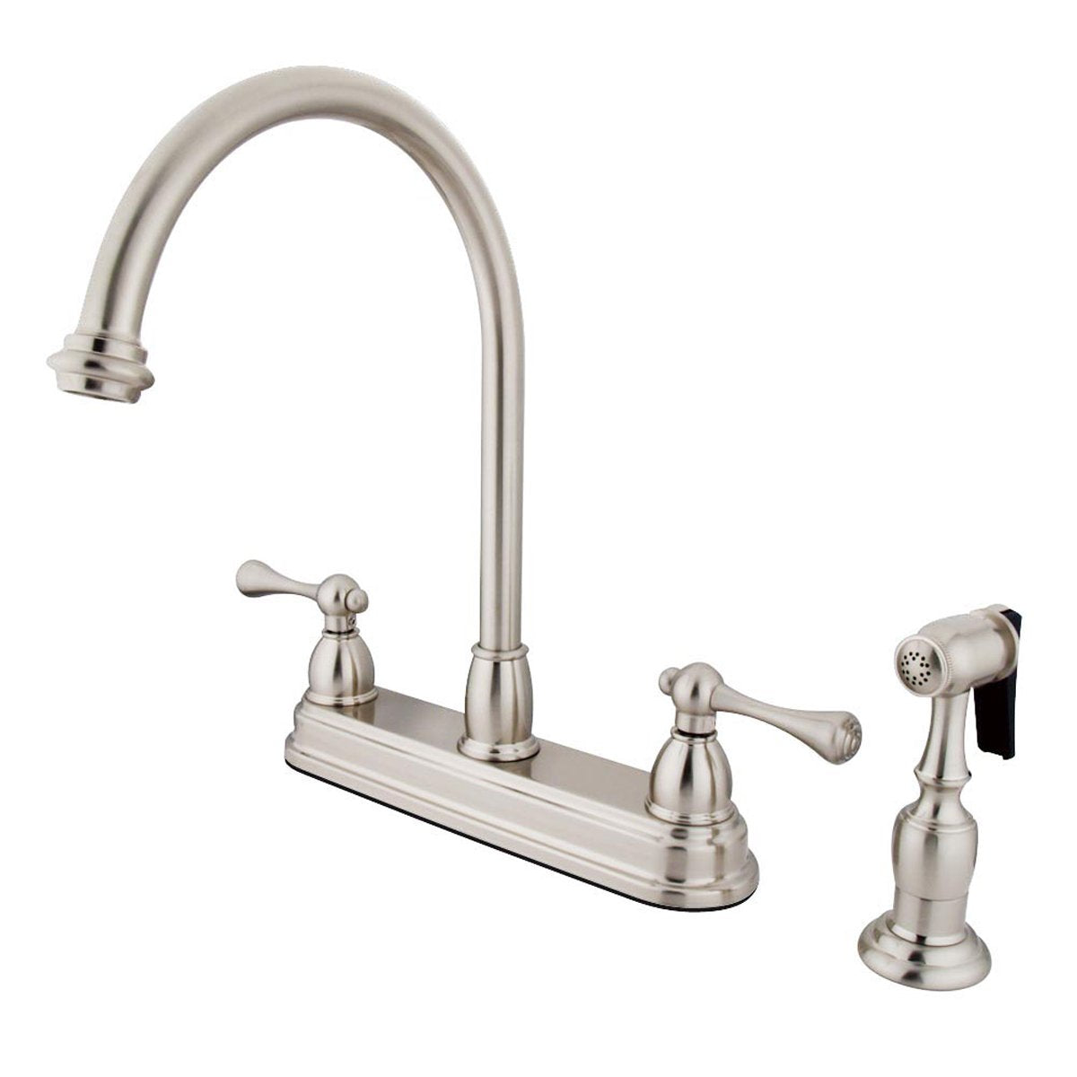 Kingston Brass Vintage Two Handle 8" Kitchen Faucet with Brass Sprayer-Kitchen Faucets-Free Shipping-Directsinks.
