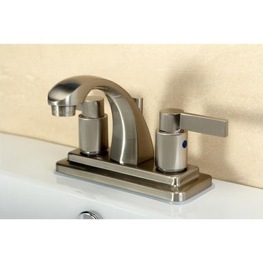 Kingston Brass NuvoFusion KB4648NDL Euro high Rise Spout Lavatory Faucet with ABS/Brass Pop-up-Bathroom Faucets-Free Shipping-Directsinks.