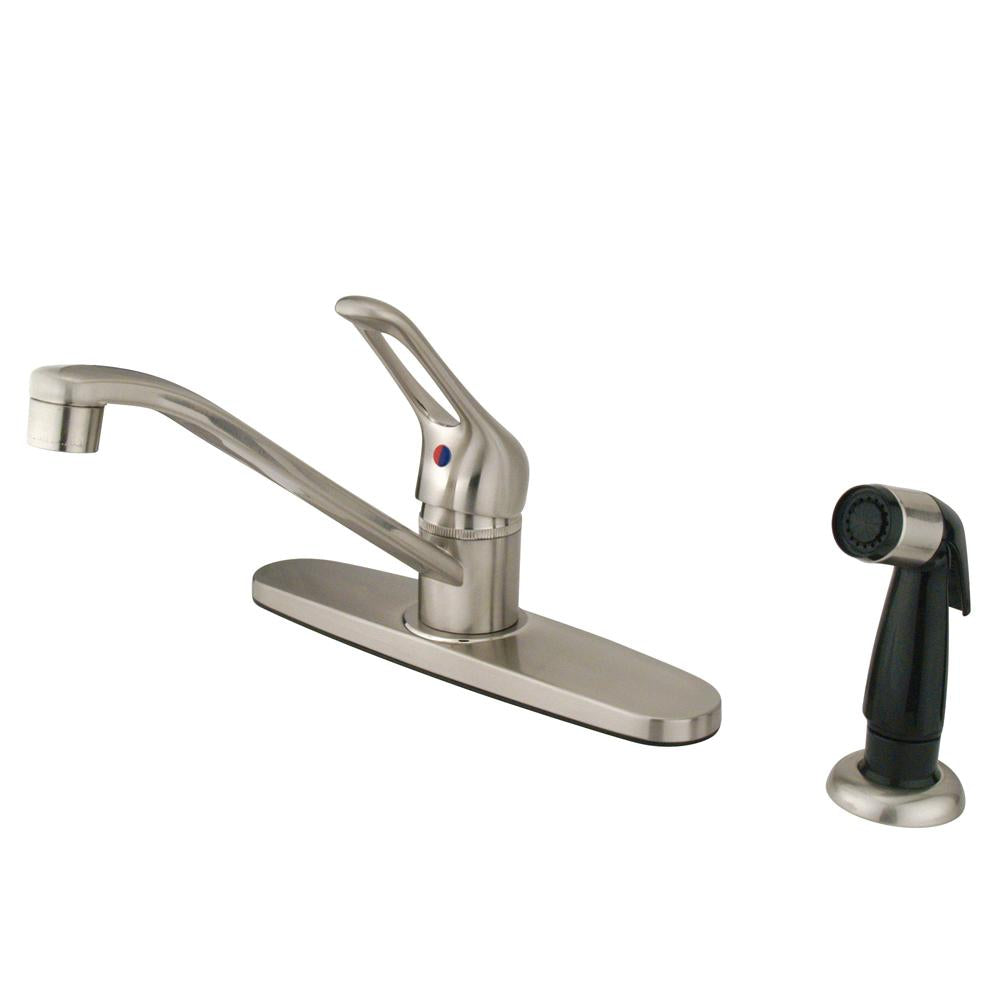 Kingston Brass Wyndham Single Handle Kitchen Faucet with Sprayer-Kitchen Faucets-Free Shipping-Directsinks.
