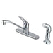 Kingston Brass Wyndham Single Handle Kitchen Faucet with Chrome Sprayer-Kitchen Faucets-Free Shipping-Directsinks.