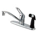 Kingston Brass KB563 Wyndham Single Handle Kitchen Faucet with Black Sprayer-Kitchen Faucets-Free Shipping-Directsinks.