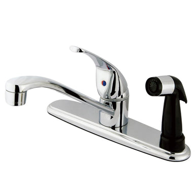 Kingston Brass Chatham Single Handle Kitchen Faucet with Deck Sprayer-Kitchen Faucets-Free Shipping-Directsinks.