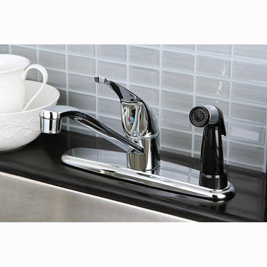 Kingston Brass Chatham Single Handle Kitchen Faucet with Deck Sprayer-Kitchen Faucets-Free Shipping-Directsinks.