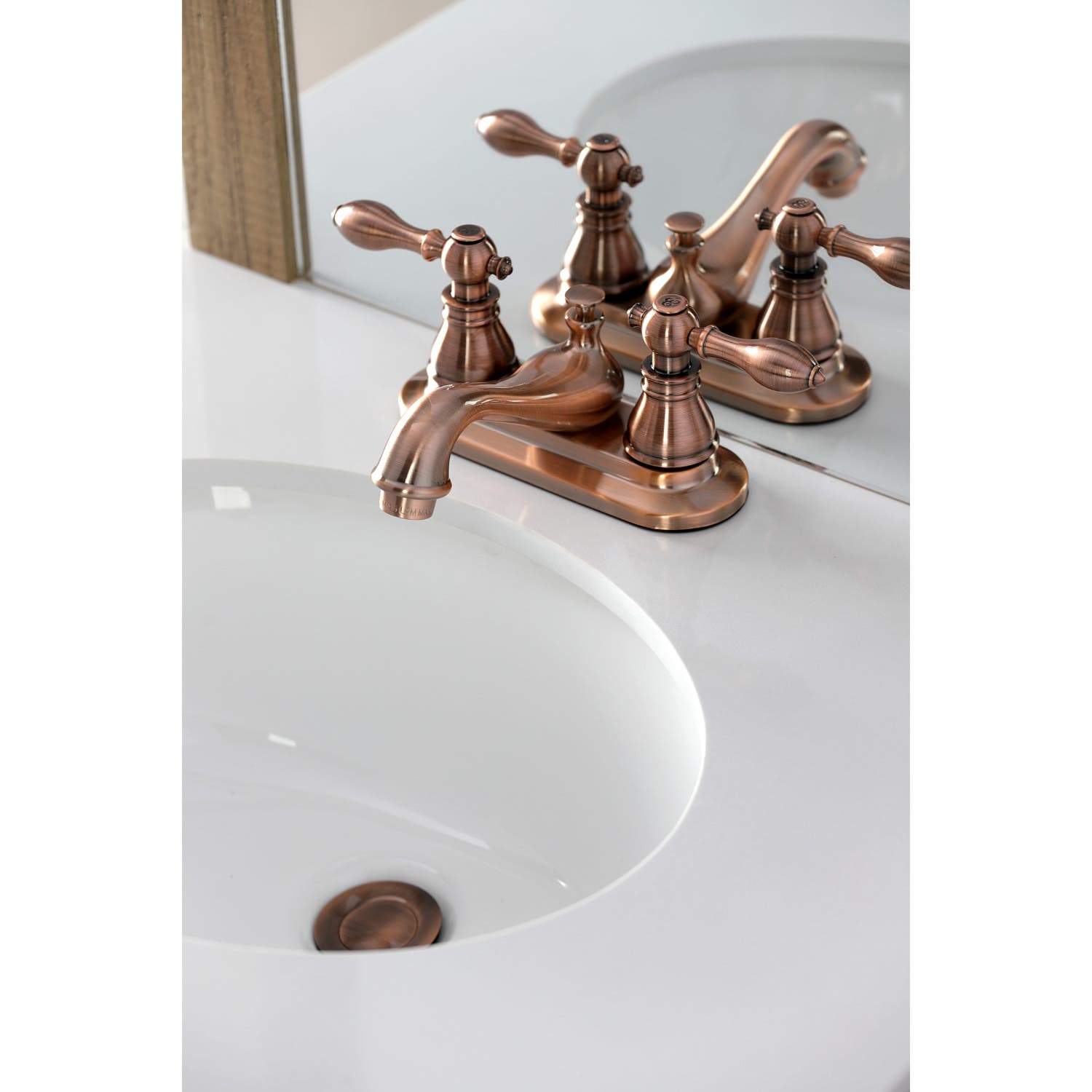 Kingston Brass KB606ACL American Classic 4" Centerset Bathroom Faucet, Antique Copper