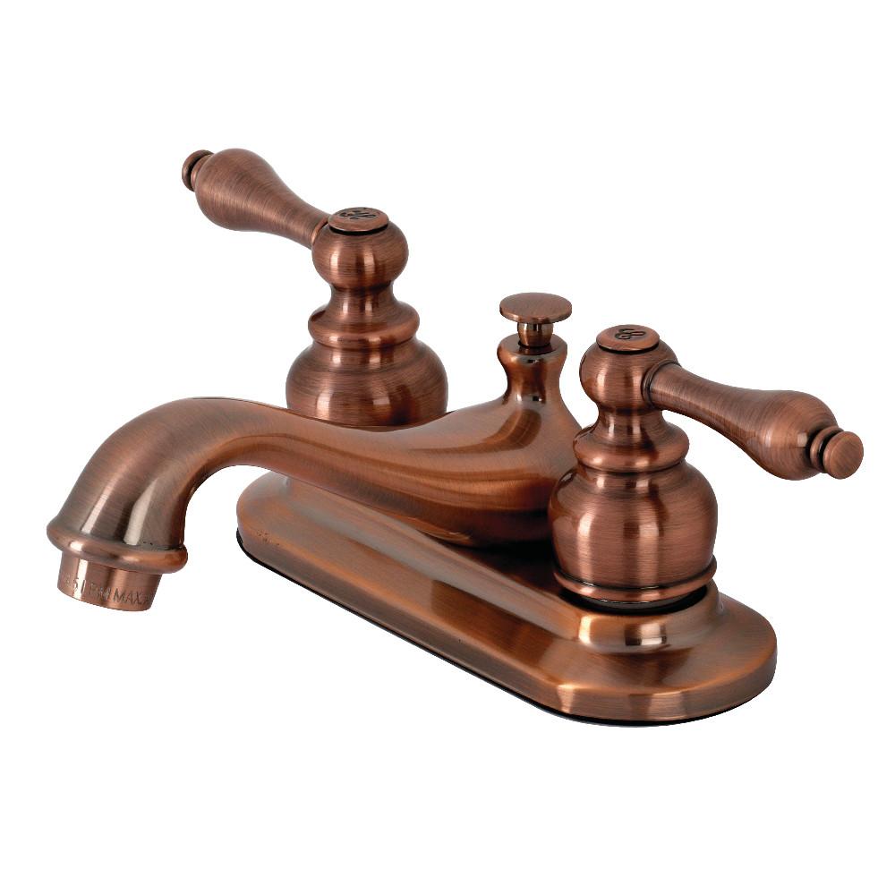 Kingston Brass KB606AL Restoration 4 in. Centerset Bathroom Faucet, Antique Copper