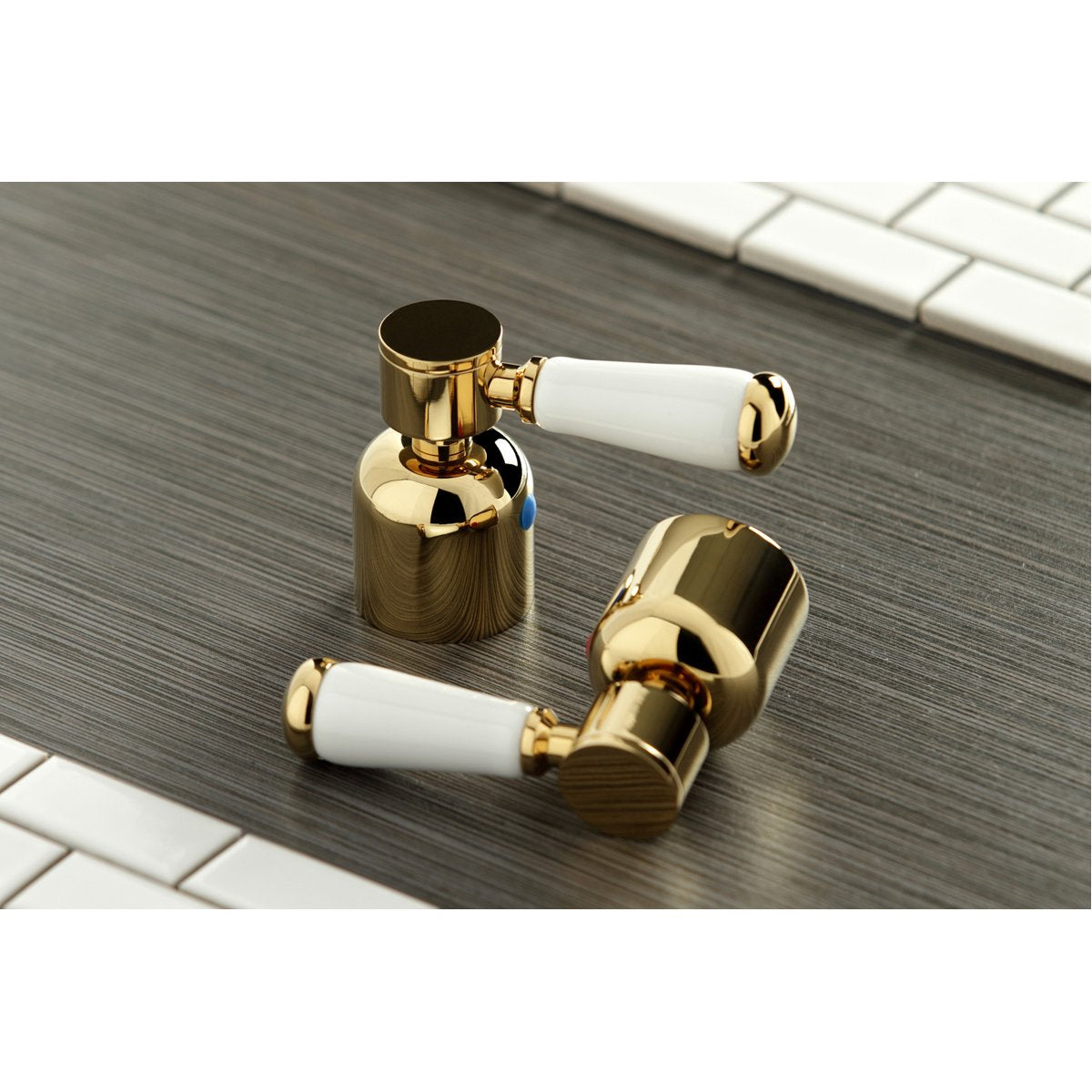 Kingston Brass Paris KB6322DPL 3-Handle Bidet Faucet in Polished Brass