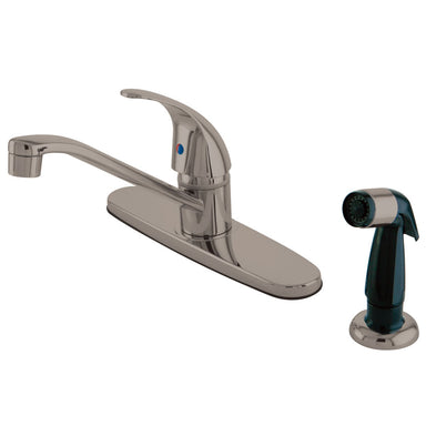 Kingston Brass Legacy Single Handle Kitchen Faucet in Satin Nickel-Kitchen Faucets-Free Shipping-Directsinks.