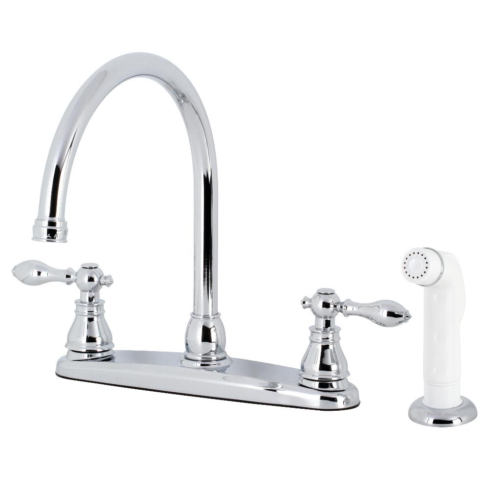 Kingston Brass KB72XACL-P American Classic Centerset Kitchen Faucet with Side Sprayer