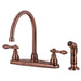 Kingston Brass KB72XACLSP-P American Classic Centerset Kitchen Faucet with Side Sprayer-DirectSinks