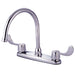 Kingston Brass Vista 8" Kitchen Faucet with Blade Handles in Polished Chrome-Kitchen Faucets-Free Shipping-Directsinks.