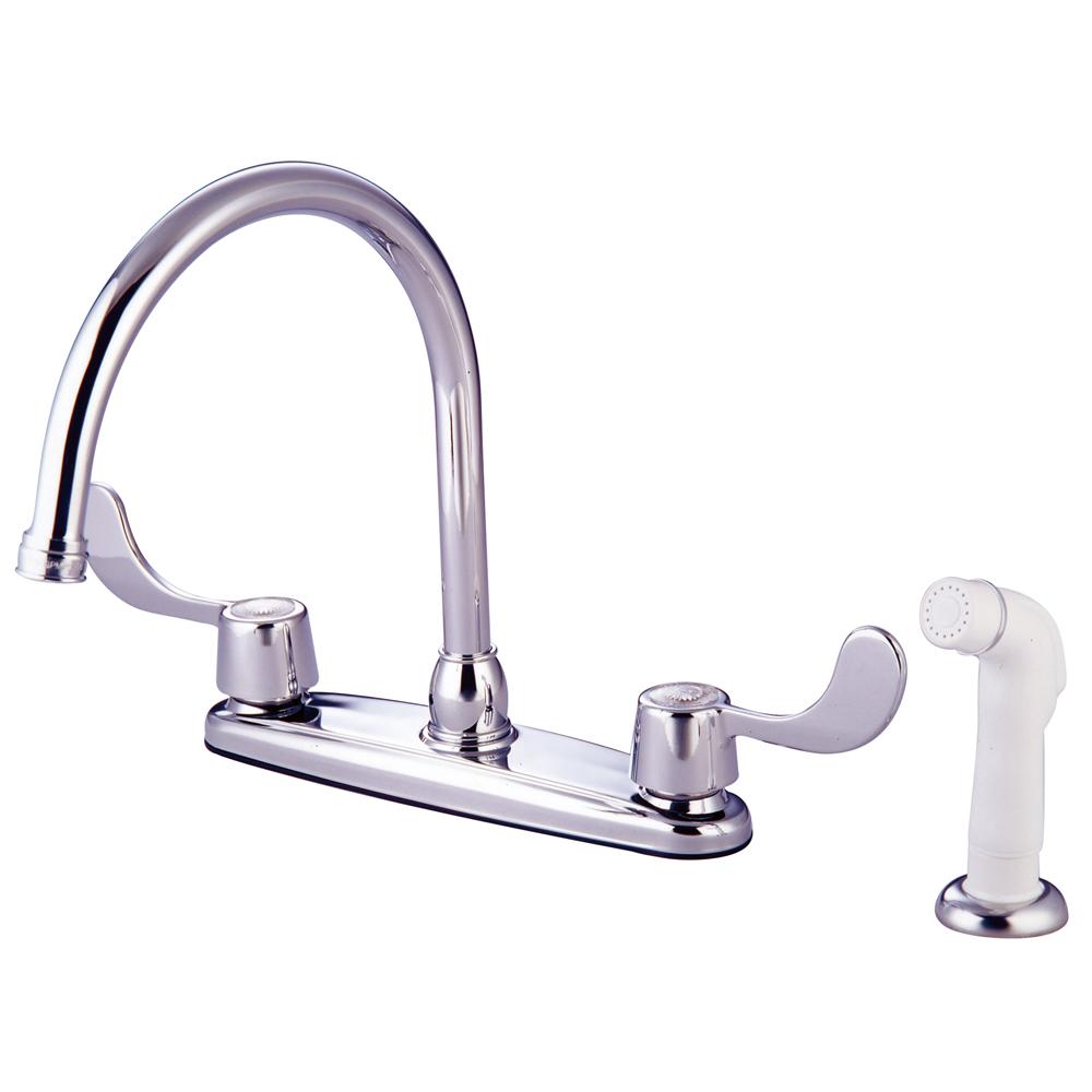 Kingston Brass Vista 8" Kitchen Faucet with Blade Handles-Kitchen Faucets-Free Shipping-Directsinks.
