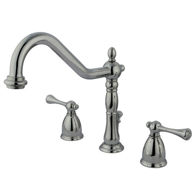 Kingston Brass Two Handle 8" to 14" Widespread Lavatory Faucet with Brass Pop-up-Bathroom Faucets-Free Shipping-Directsinks.