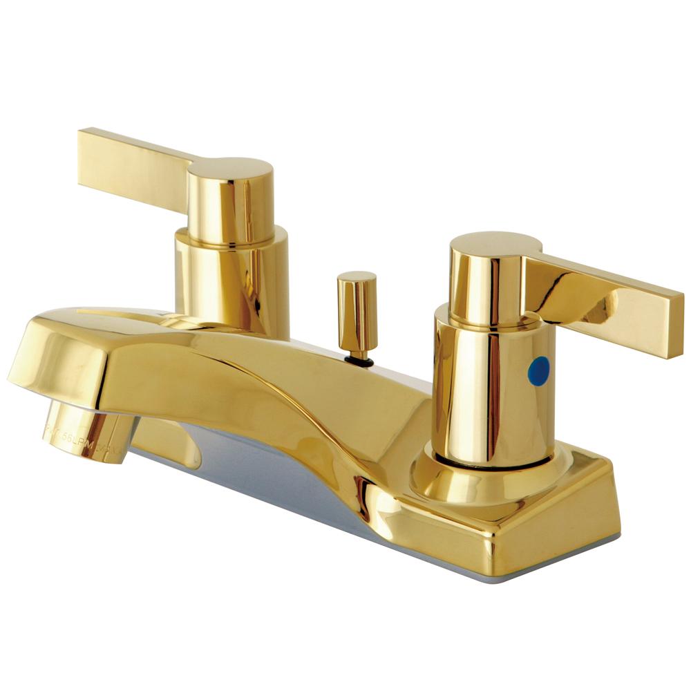 Kingston Brass NuvoFusion Lavatory Faucet with Brass Pop-up-Bathroom Faucets-Free Shipping-Directsinks.
